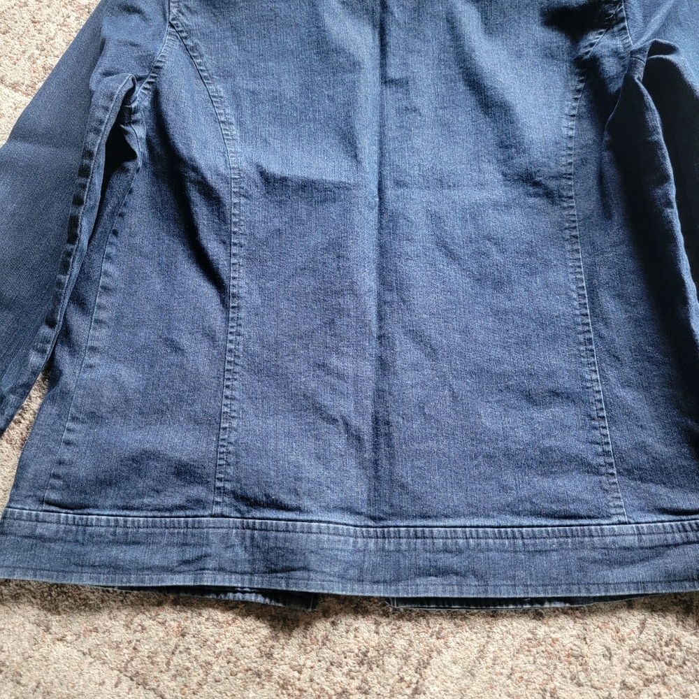Eileen Fisher Open‎ Front High Collar Soft Denim Jacket Small - Picture 8 of 13